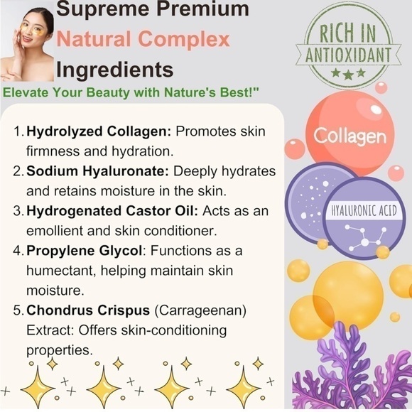 Under Eye Mask, Gel Pad (60pcs)Strawberry Antioxidants, Hyaluronic Acid patch, - Picture 3 of 9